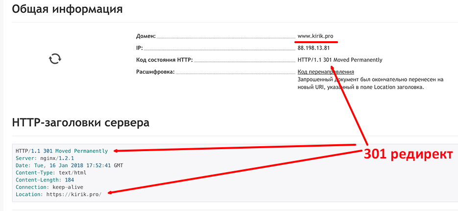 301 редирект